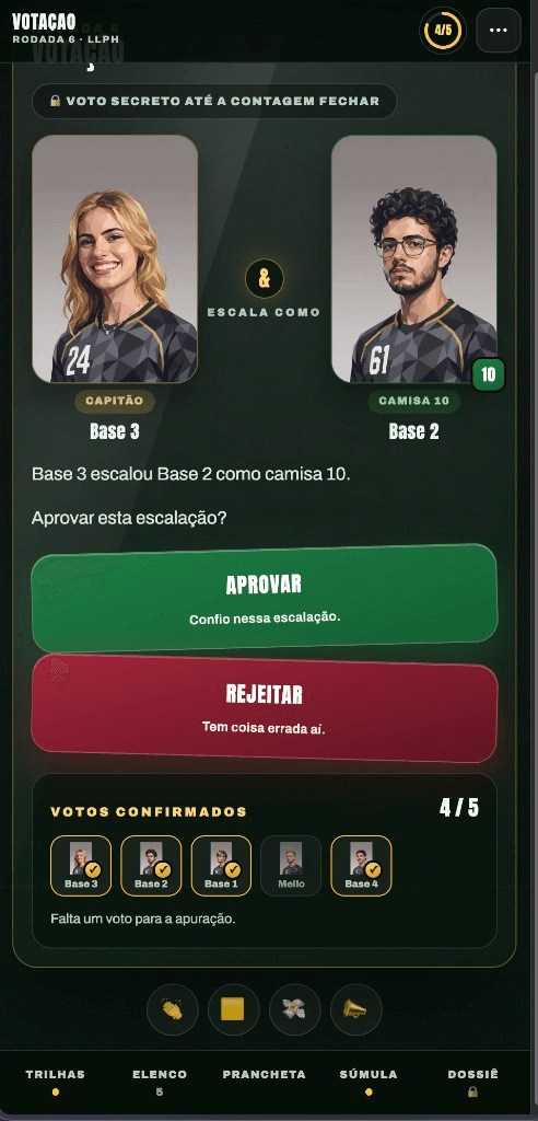 Mobile voting screen